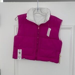 Pink reversible Puffer Vest small